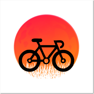 Cycling sunset retro vintage style Posters and Art
